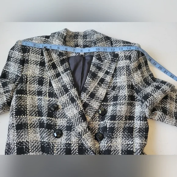 Veronica Beard Rhinestone Miller Dickey Plaid Tweed Jacket Size 2 Black - Picture 16 of 16
